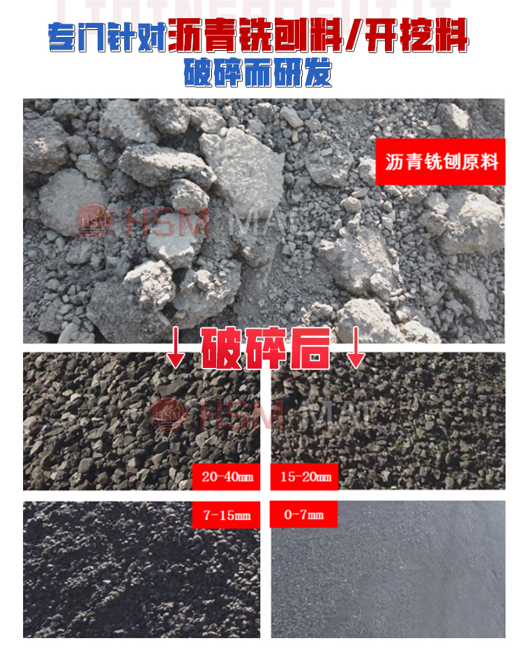 瀝青銑刨料廢舊路面破碎篩分設(shè)備