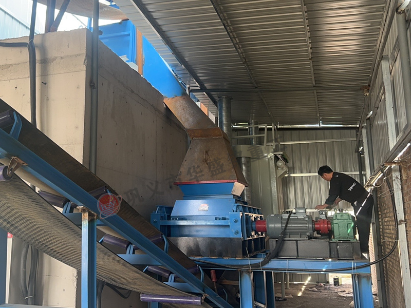 山東濟南600x750銑刨料齒輥生產線安裝現場